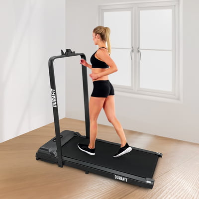 Durafit Compact Black | 2.5 HP Peak DC Motorized Treadmill | Home workout | Max Speed 8 Km/Hr | Max User Weight 100 Kg | Free installation assistance | LED Display