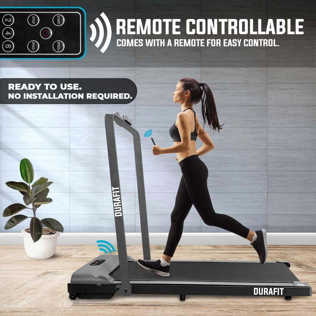 Durafit Compact Grey 2.5 HP Peak DC Motorized Treadmill Home