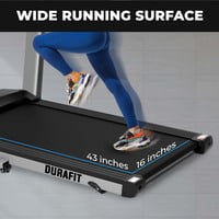 Durafit Strong | 4 HP Peak DC Motorized Foldable Treadmill | Manual Incline | Home Cardio| Max Speed 14 Km/Hr | Max User Weight 120 Kg | Free installation assistance | LCD Display