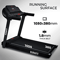 Durafit Serene | 3 HP Peak DC Motorized Treadmill | Home Cardio | Max Speed 10 Km/Hr | Max User Weight 110 Kg | Free installation assistance | LED display