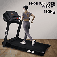 Durafit Serene | 3 HP Peak DC Motorized Treadmill | Home Cardio | Max Speed 10 Km/Hr | Max User Weight 110 Kg | Free installation assistance | LED display