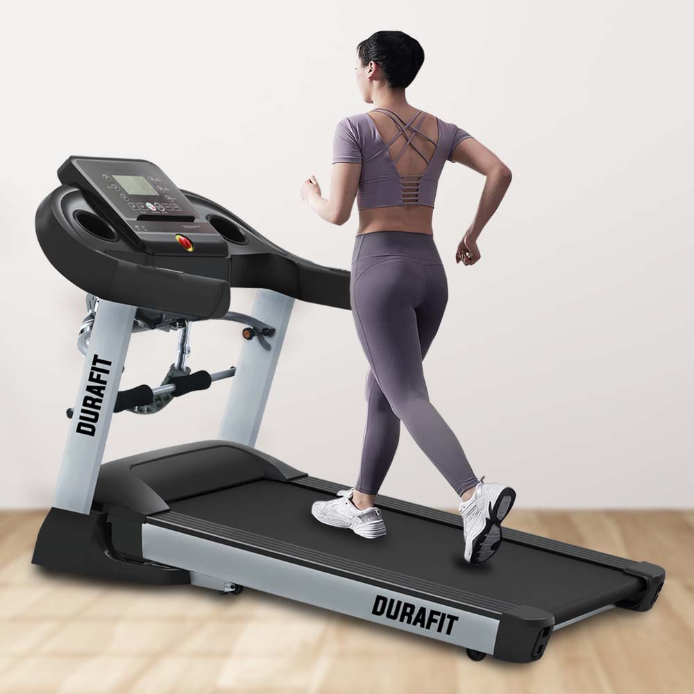 Durafit Surge Multifunction | 4 HP Peak DC Motorized Foldable Treadmill| Auto Incline | Home Cardio | Max Speed 14 Km/Hr | Max User Weight 120 Kg | Free Installation Assistance | LCD Display